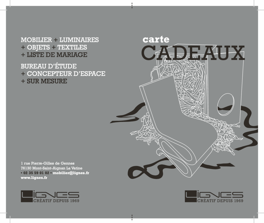 carte cadeau lignes grise